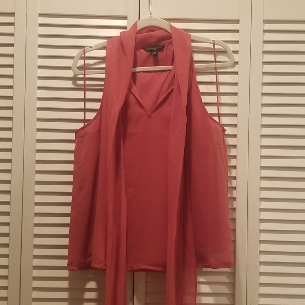Coral Tie Blouse, Banana Republic